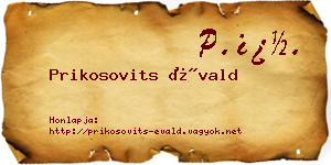Prikosovits Évald névjegykártya
